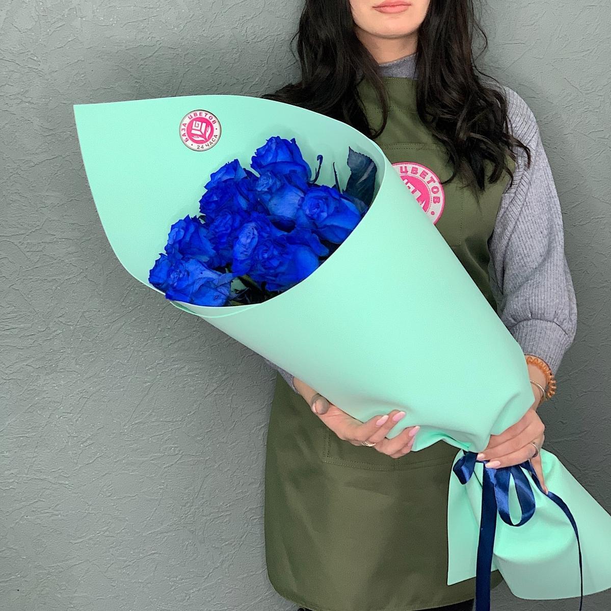 Композиция из синих роз (Эквадор) 70 см