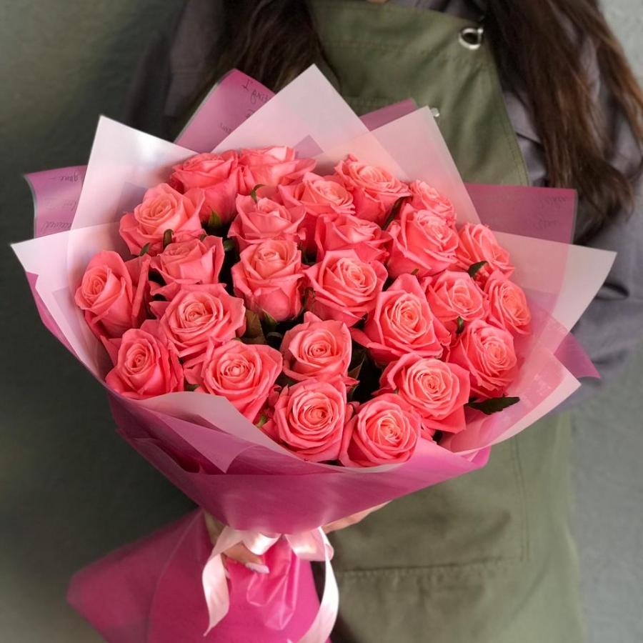 Розовые розы 50 см 25 шт. (Россия) Артикул: 16280ekb