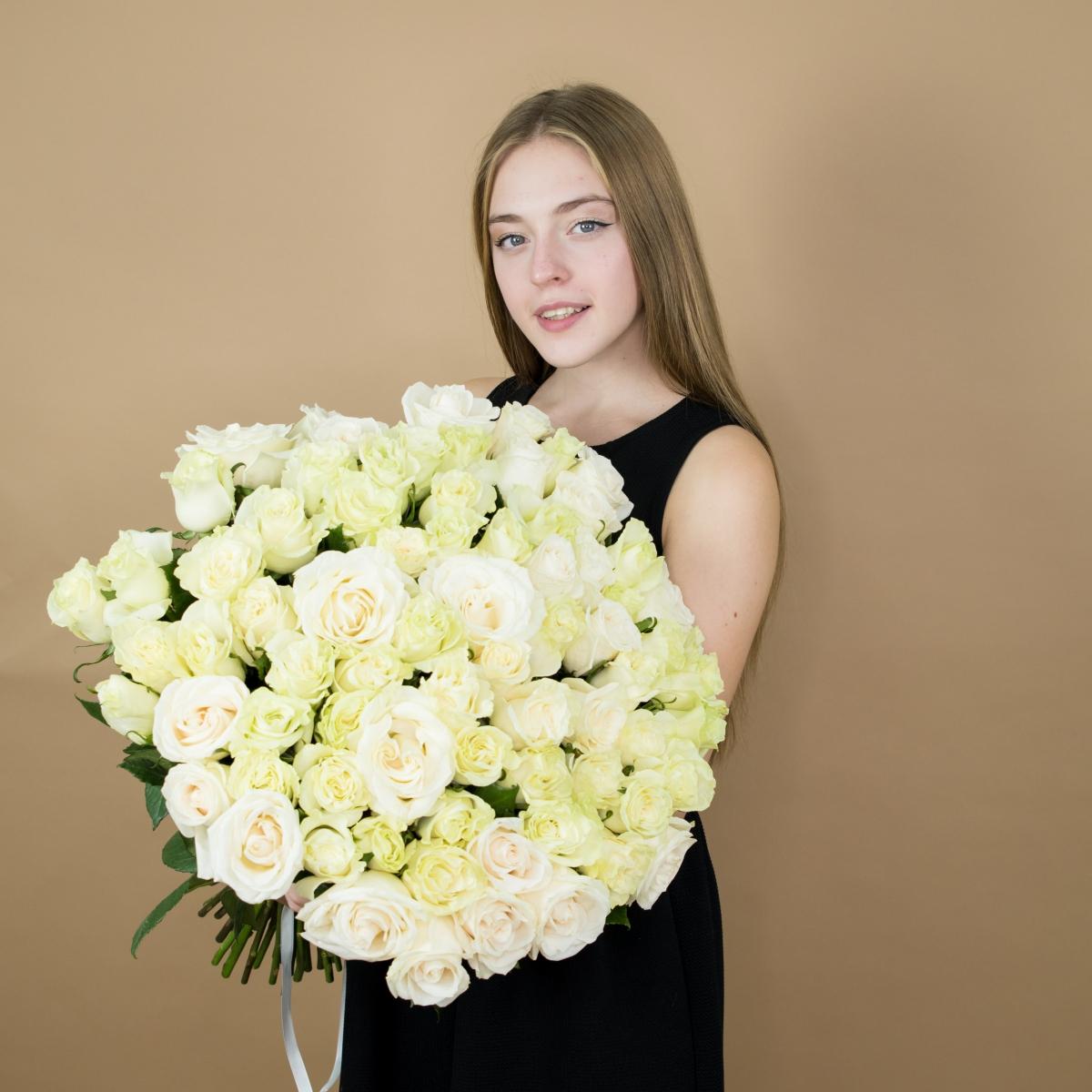 Букет из белых эквадорских роз (40 см) 