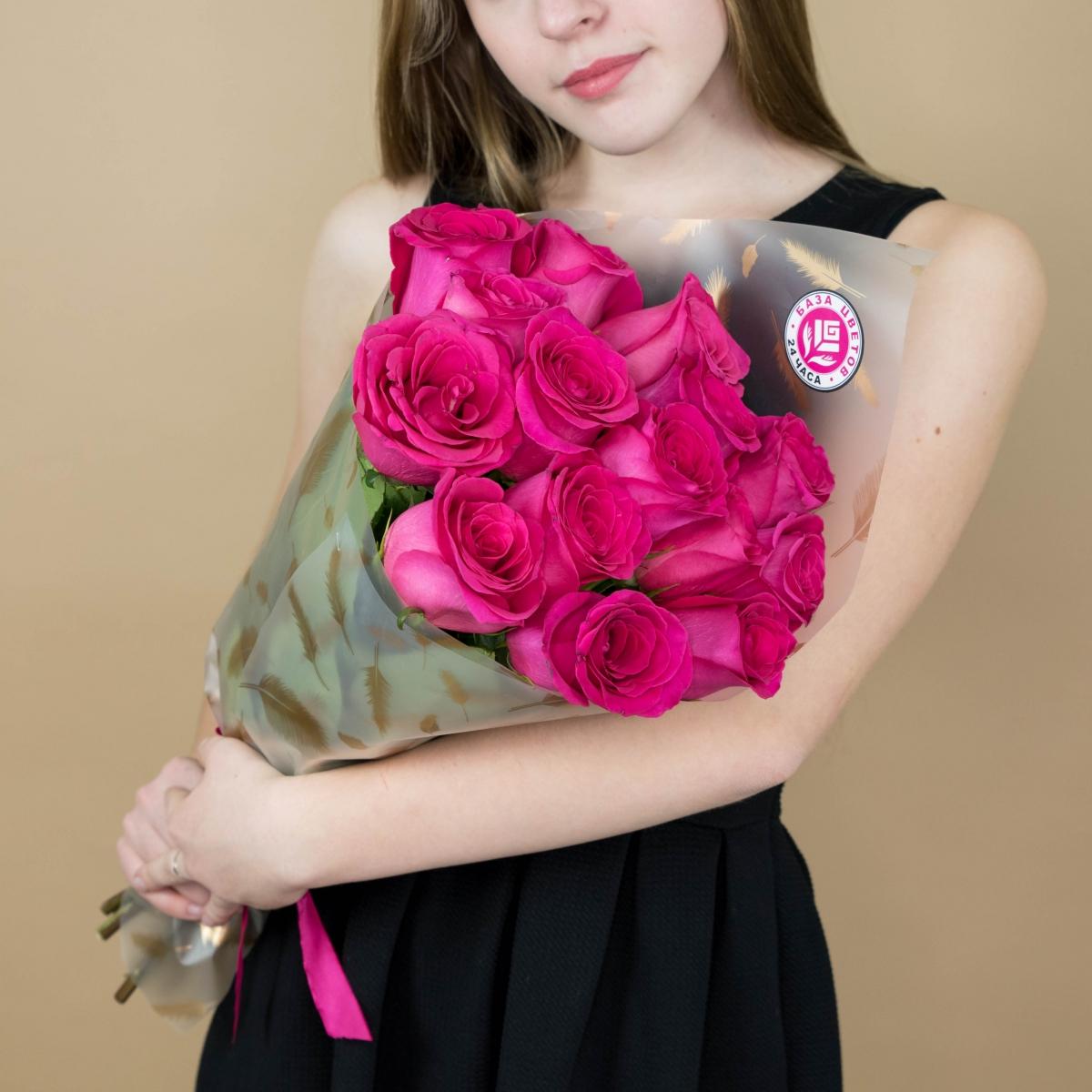 Букет из розовых роз 15 шт 40 см (Эквадор) №  4288e