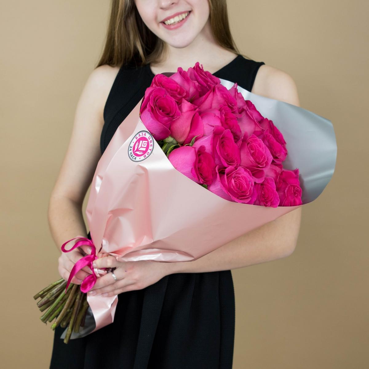 Букет из розовых роз 21 шт. (40 см) код товара  4296ebr